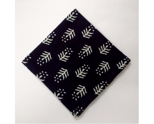 WHITE on BLACK II - BLOCK PRINT Tribal - Pure Cotton Pocket Square Handkerchief Hanky - Men Women Unisex - 12"
